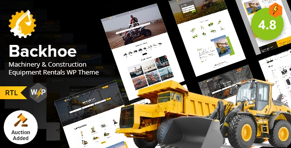 Backhoe - Construction Equipment Rentals WordPress Theme Logo